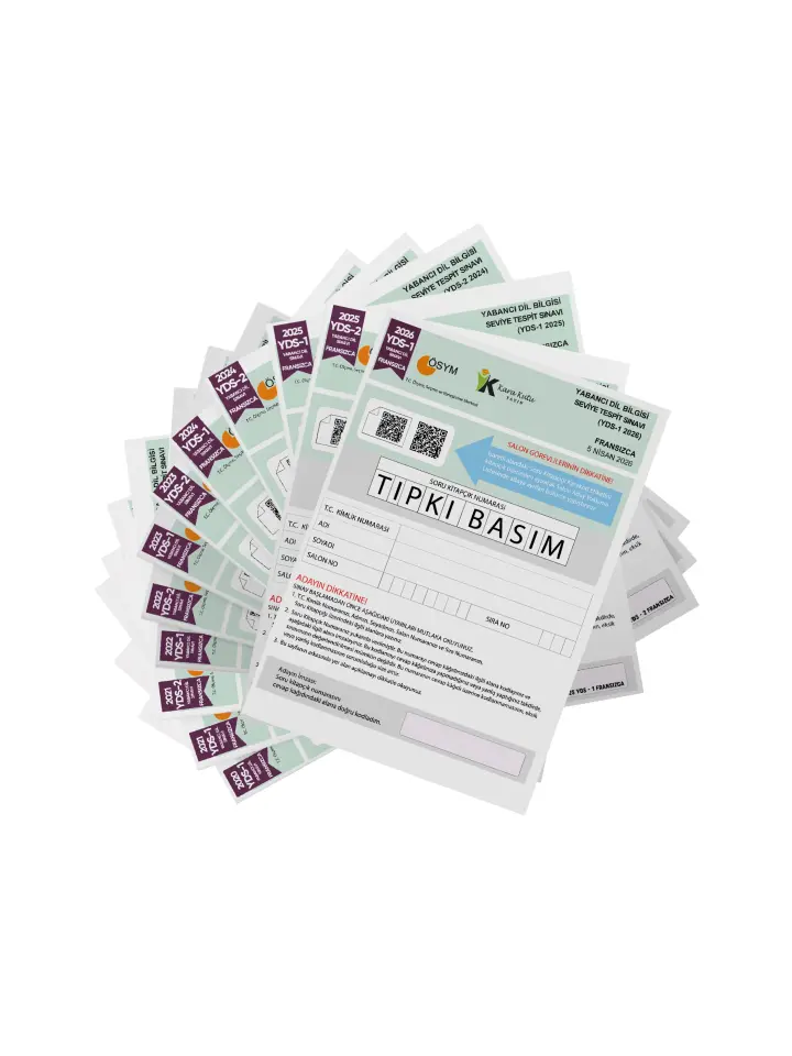 2026 YDS Fransızca ÖSYM Tıpkı Basım Çıkmış Soru Deneme Paketi Dijital Çözümlü 12li Fasikül SETİ