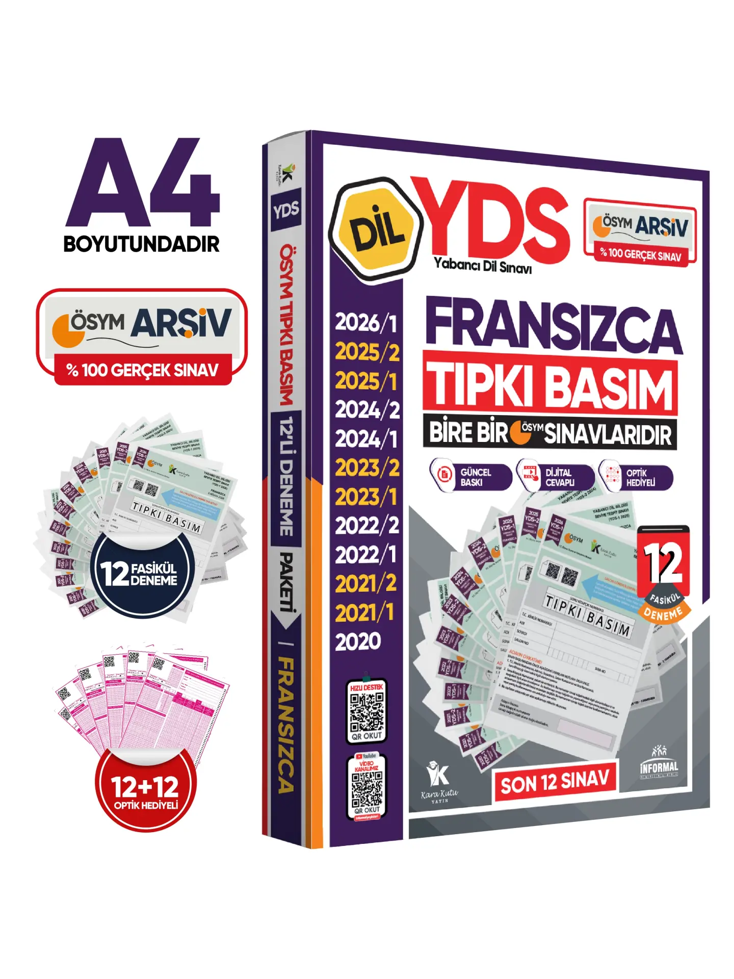 2026 YDS Fransızca ÖSYM Tıpkı Basım Çıkmış Soru Deneme Paketi Dijital Çözümlü 12li Fasikül SETİ