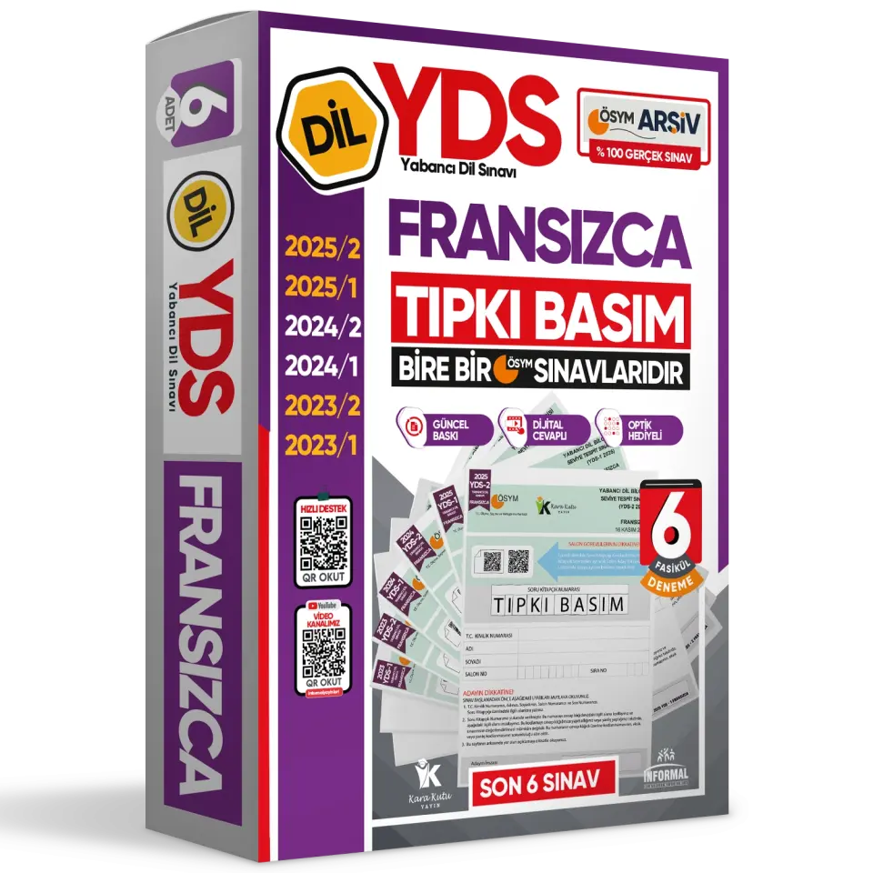 2026 YDS Fransızca ÖSYM Tıpkı Basım Çıkmış Soru Deneme Paketi 6lı Fasikül SETİ