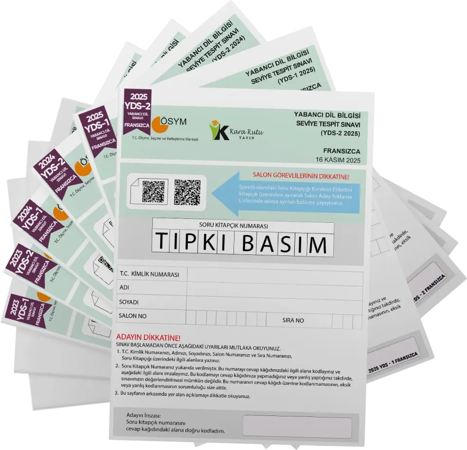 2026 YDS Fransızca ÖSYM Tıpkı Basım Çıkmış Soru Deneme Paketi 6lı Fasikül SETİ