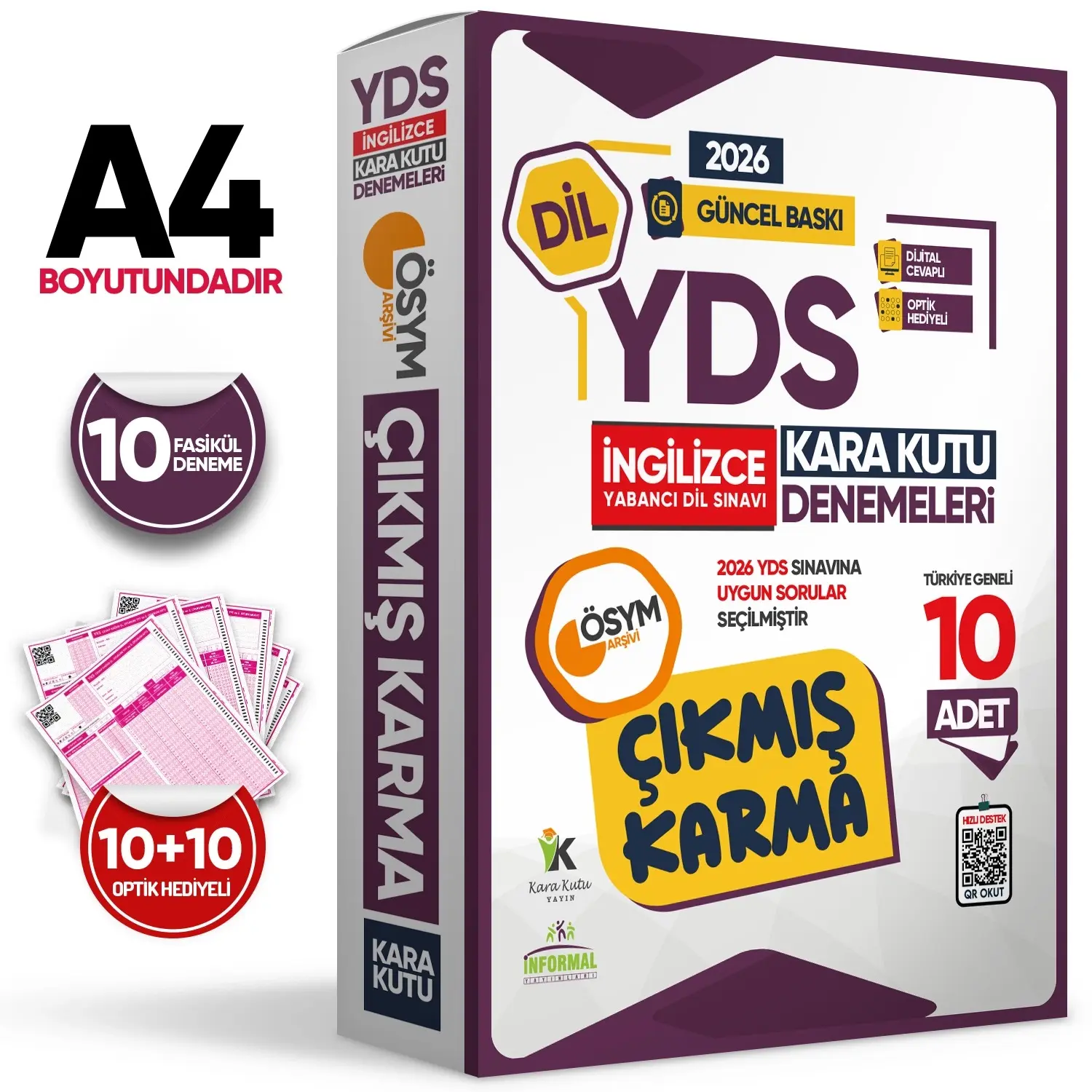 2026 YDS İNGİLİZCE ÖSYM Çıkmış Karma Kara Kutu Deneme Paketi 10lu Dijital Cevaplı