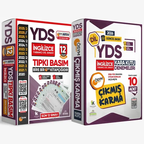 2026 YDS İNGİLİZCE ÖSYM Çıkmış Soru 12li Tıpkı Basım ve Çıkmış Karma 10lu Deneme 2li Set TG Çözümlü