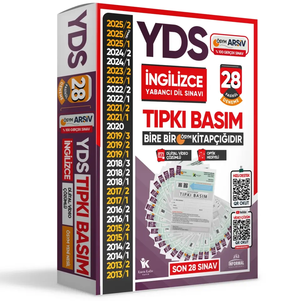 2026 YDS İngilizce ÖSYM Tıpkı Basım Çıkmış Soru Deneme Paketi 28li Dijital Çözümlü Fasikül SETİ