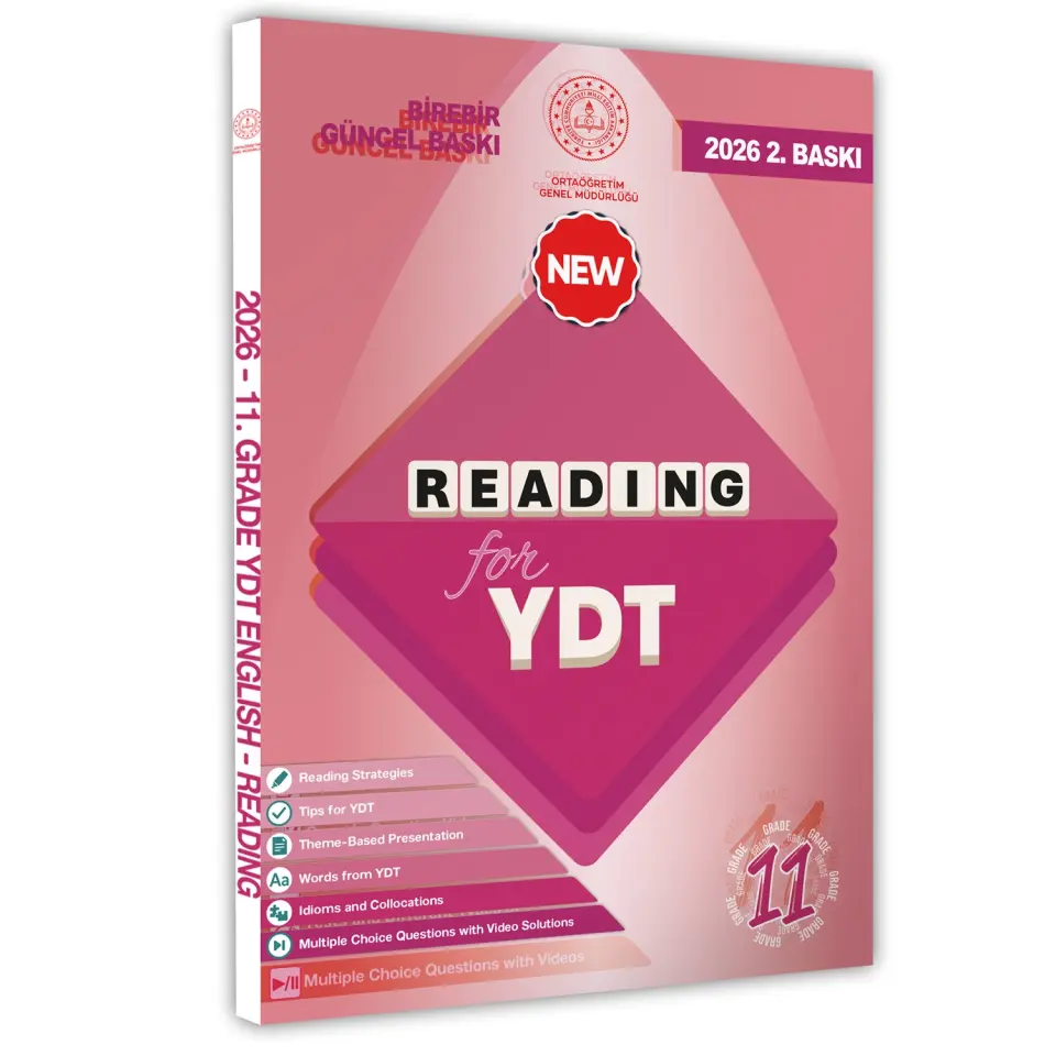 2026 YDT MEBİ İngilizce 11.Sınıf Reading Okuma-Anlama Kitabı Soru Bankası Video Çözümlü BASKI ÜCRETİ