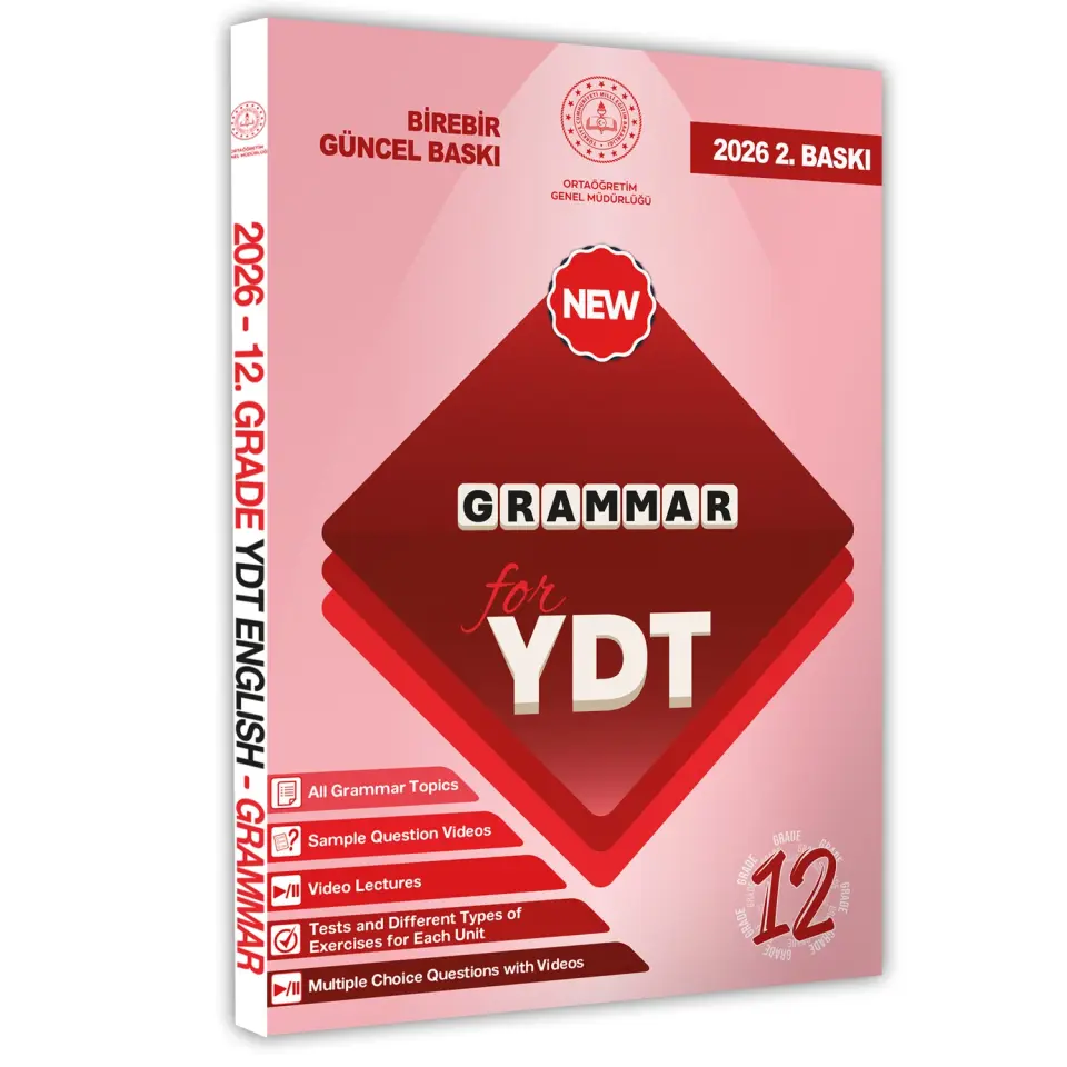 2026 YDT MEBİ İngilizce 12.Sınıf Grammar (Dilin Yapısı) Konu Anlatımı Kitabı BASKI ÜCRETİ