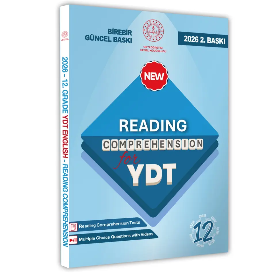 2026 YDT MEBİ İngilizce 12.Sınıf Reading Okuma-Anlama Kitabı Soru Bankası Video Çözümlü BASKI ÜCRETİ