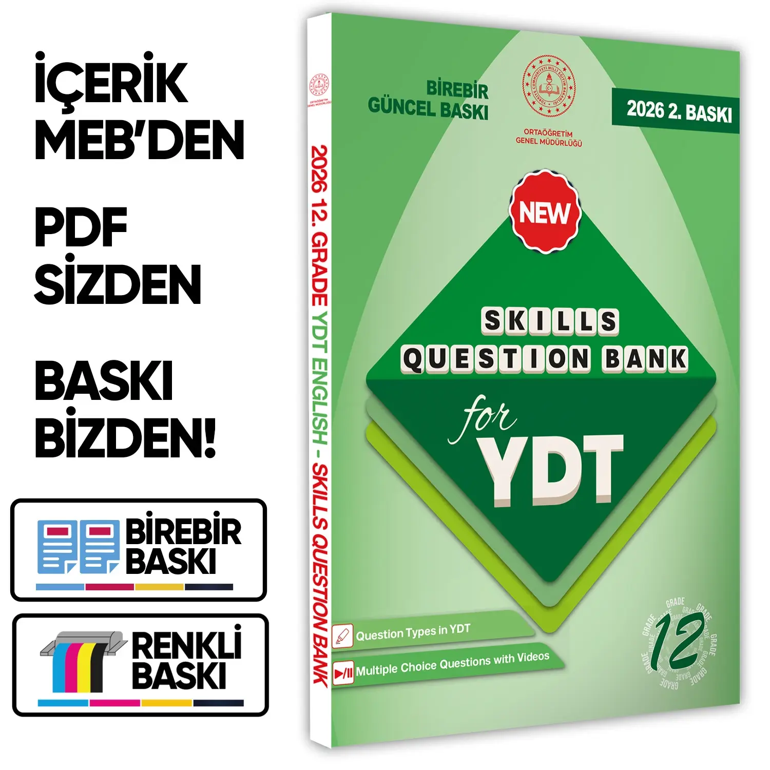 2026 YDT MEBİ İngilizce 12.Sınıf Skills Question Bank (Beceri Temelli Soru Bankası) BASKI ÜCRETİ