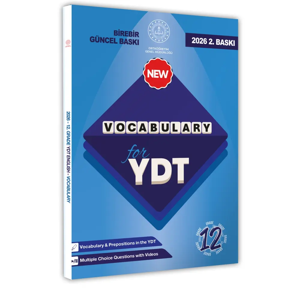 2026 YDT MEBİ İngilizce 12.Sınıf Vocabulary Kelime Bilgisi Soru Bankası Kitabı Çözümlü BASKI ÜCRETİ
