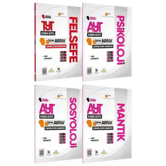 2026 YKS TYT AYT FELSEFE GRUBU Kara Kutu ÖSYM Çıkmış Soru Bankası 4lü Set Dijital Çözümlü