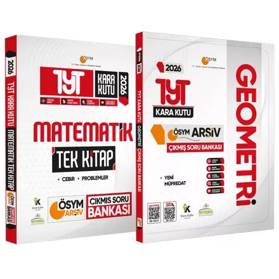 2026 YKS TYT ÖSYM Kara Kutu Matematik TEK KİTAP ve Geometri ÖSYM Çıkmış Soru Bankası 2lİ SET Özetli