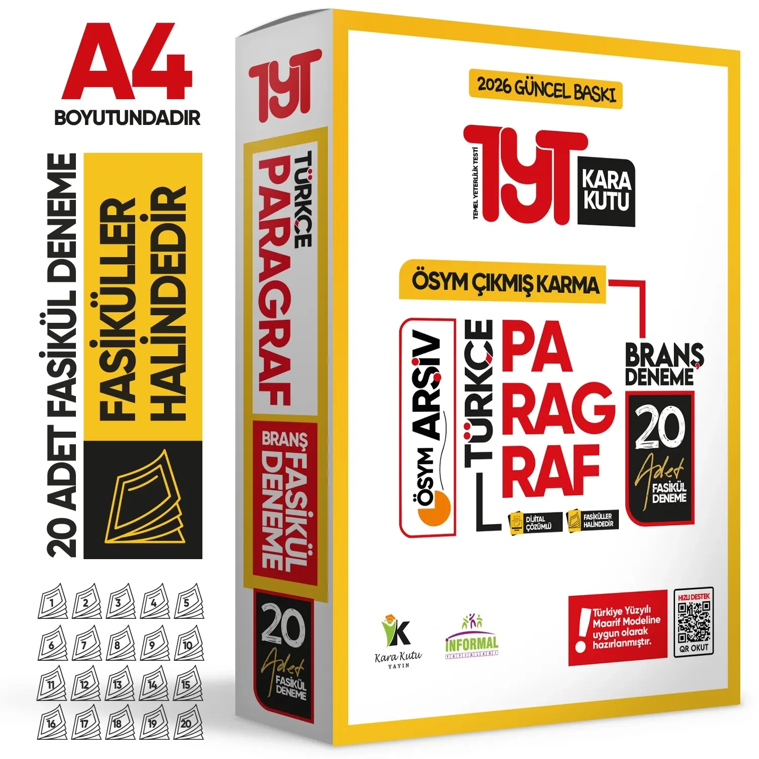 2026 YKS TYT PARAGRAF ÖSYM Çıkmış Karma Kara Kutu Branş Deneme Paketi 20li Dijital Çözümlü