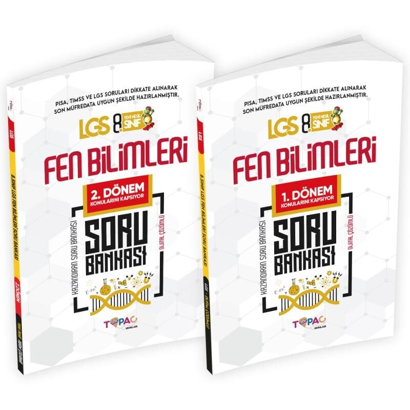 2026 8.Sınıf LGS Topaç Yayınları Türkçe-DKAB-Matematik-Fen Bilimleri Özgün Soru Bankası Seti Çözümlü