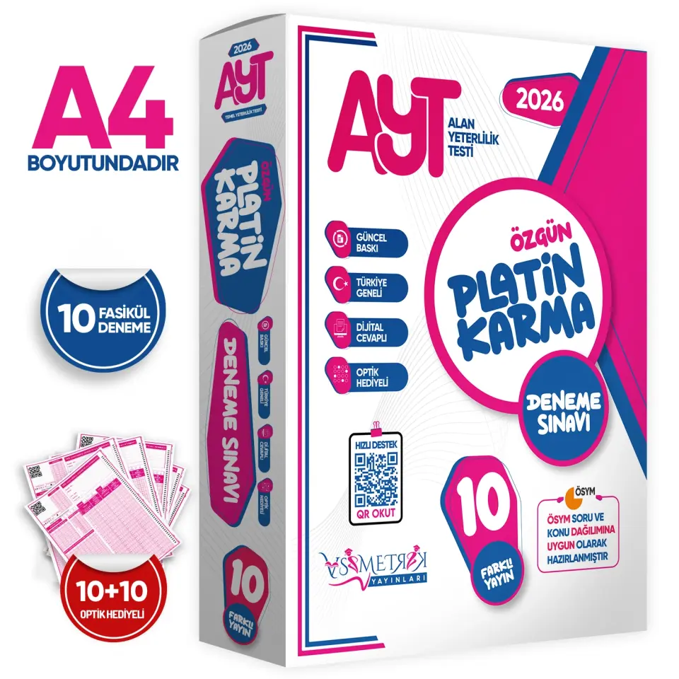 2026 YKS TYT-AYT Platin Karma Yayınlar Kurumsal 20li (10+10) Paket Deneme Sınavı Türkiye Geneli