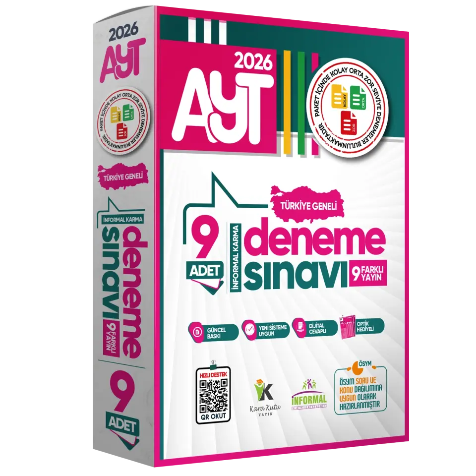 2026 YKS TYT-AYT Türkiye Geneli Kurumsal 18li (9+9) Paket Deneme Sınavı Dijital Cevaplı