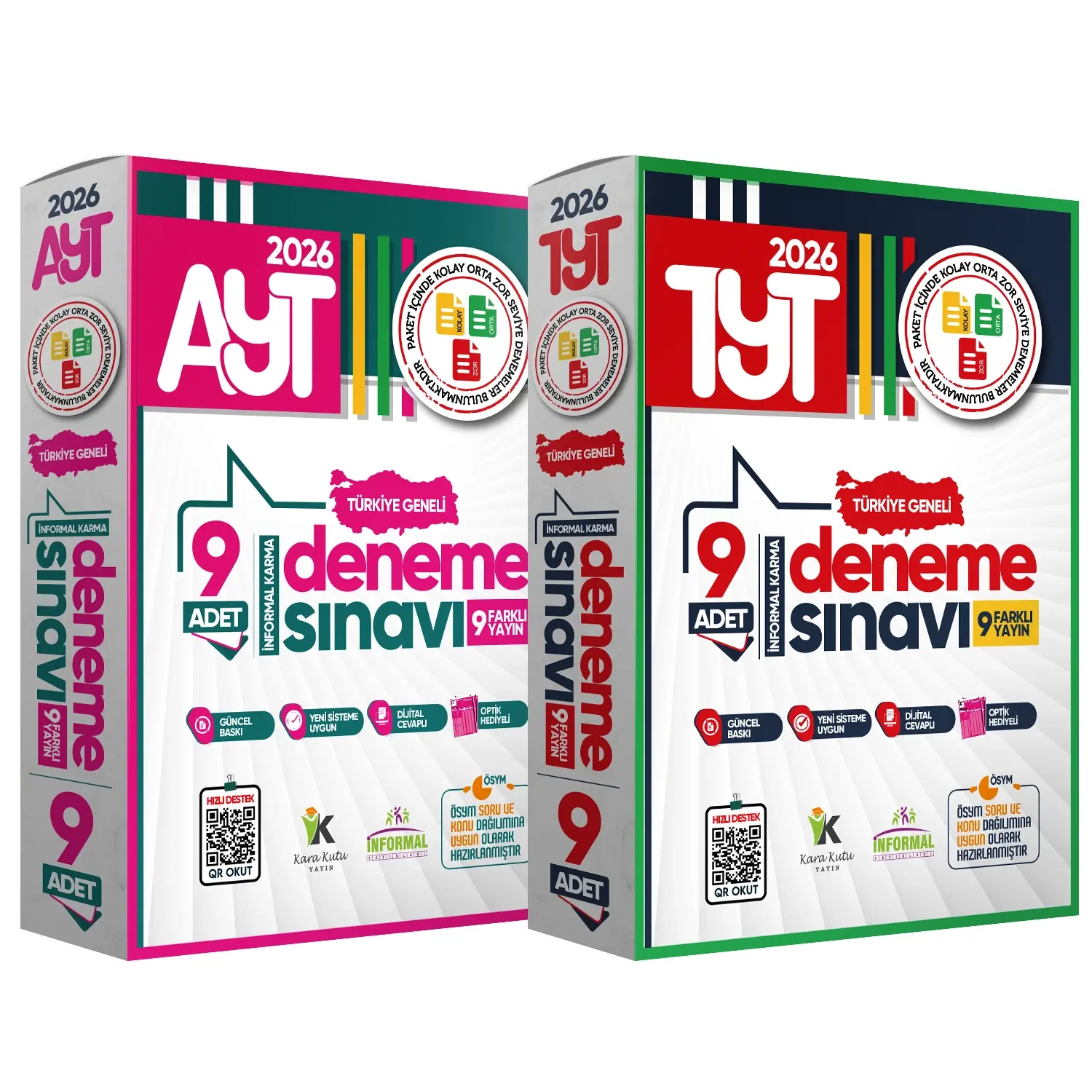 2026 YKS TYT-AYT Türkiye Geneli Kurumsal 18li (9+9) Paket Deneme Sınavı Dijital Cevaplı