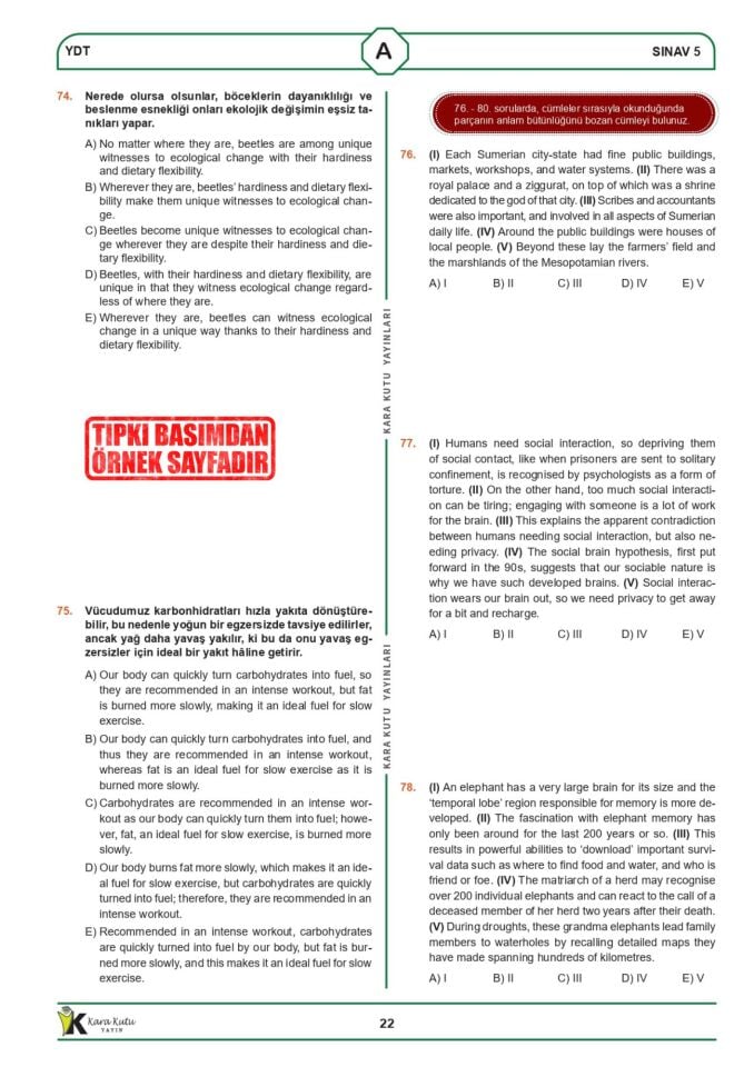 2026 YKS YDT İNGİLİZCE ÖSYM Çıkmış Karma Kara Kutu Deneme Paketi 5li Türkiye Geneli Video Çözümlü