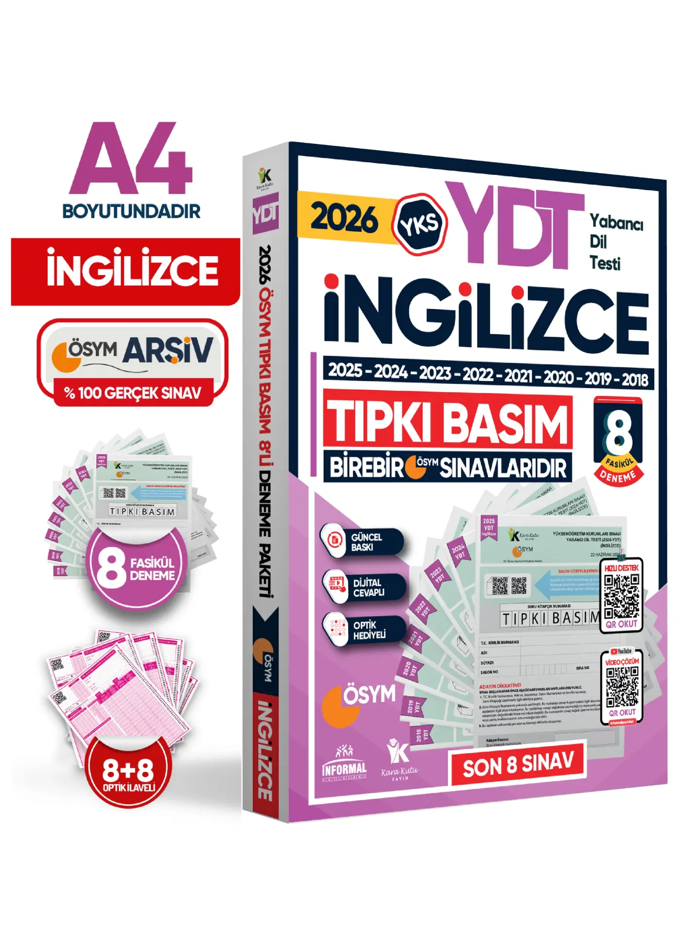2026 YKS YDT İngilizce ÖSYM Çıkmış Soru Tıpkı Basım 8li Deneme Paketi Türkiye Geneli Video Çözümlü