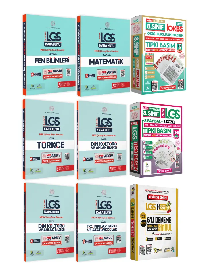 2026 8.Sınıf LGS-İOKBS Bursluluk ALTIN PAKET Soru Bankası ve Deneme Seti