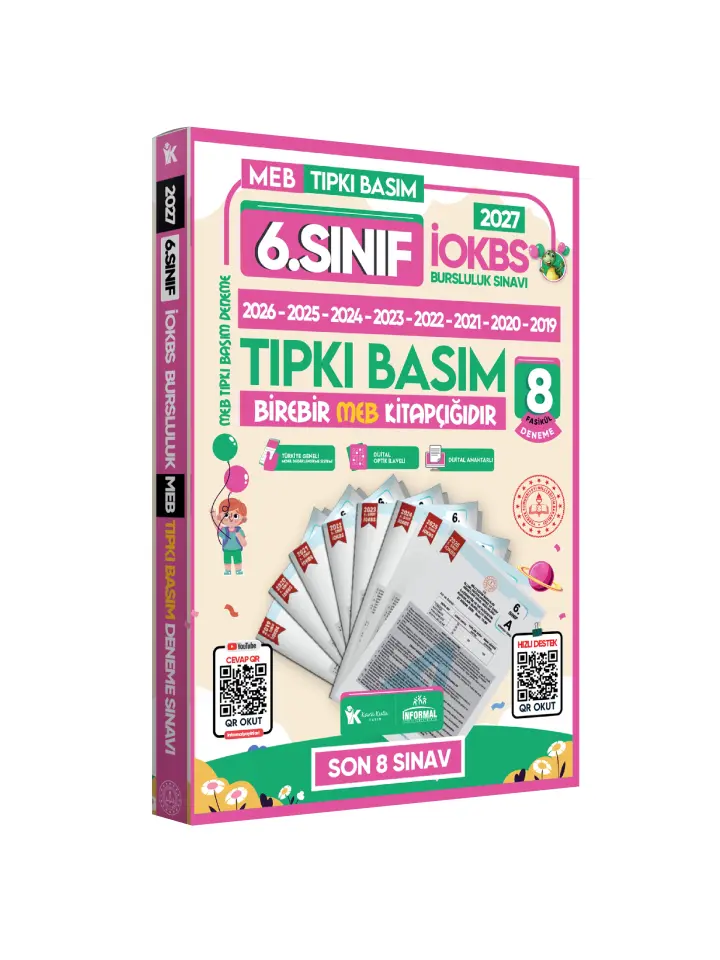 2027 6.Sınıf YENİ SİSTEM İOKBS BURSLULUK ALTIN PAKET Deneme Seti ve Çıkmış Soru Bankası Çözümlü