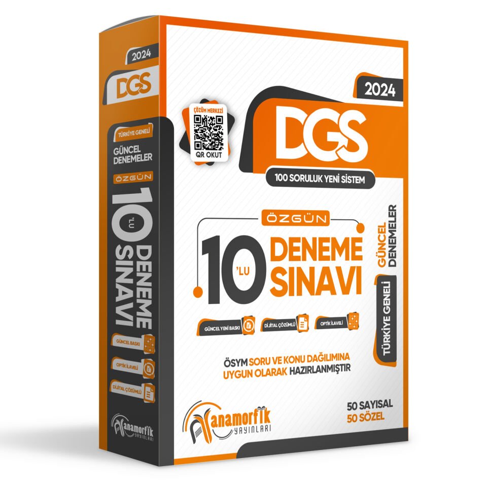 2024 DGS 10lu Paket Deneme Sınavı Özgün Yeni Nesil Türkiye Geneli Kurumsal Çözümlü Anamorfik Yayın