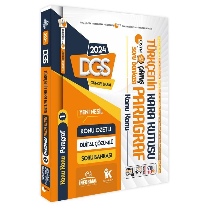2024 DGS Türkçenin Kara Kutusu Dijital Çözümlü Konu Özetli ÖSYM Çıkmış Soru Bankası Altın Set Paket