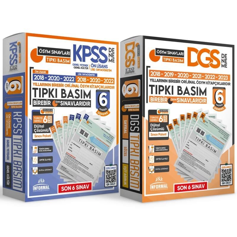 2024 KPSS Önlisans-DGS ÖSYM Çıkmış Soru Tıpkı Basım Türkiye Geneli D.Çözümlü Deneme Paketi Seti