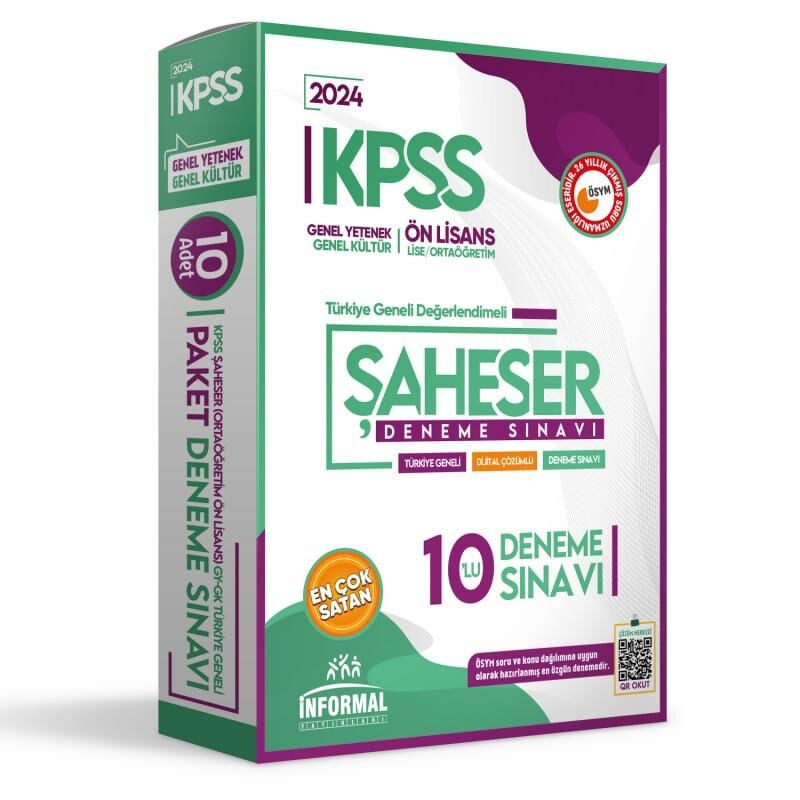 2024 KPSS Ortaöğretim/Lise Gy- Gk Türkiye Geneli Kurumsal 10’lu Dijital Çözümlü Paket Deneme