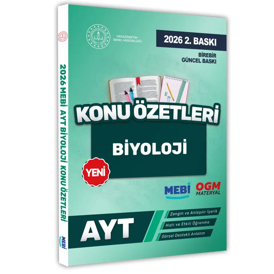 2026 YKS-AYT MEBİ-OGM Biyoloji Pratik Konu Özet Kitabı RENKLİ A4 Boyut Görsel Destekli BASKI ÜCRETİ