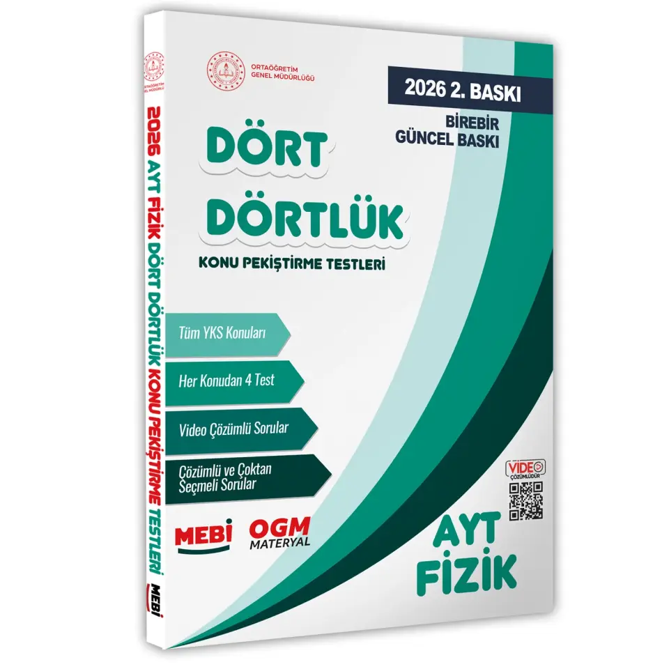 2026 YKS-AYT MEBİ-OGM Dört Dörtlük Fizik Pekiştirme Testi A4 Renkli Soru Bankası BASKI ÜCRETİ