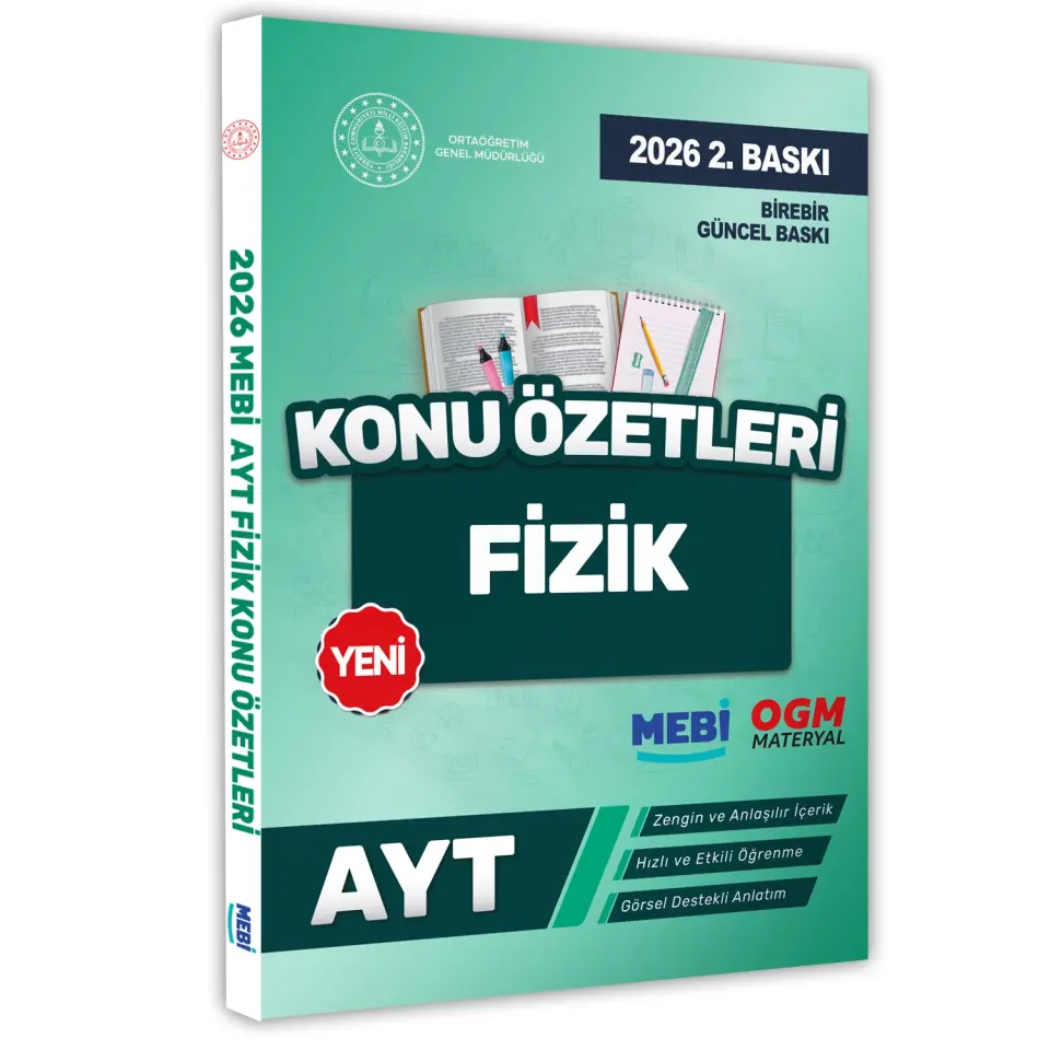 2026 YKS-AYT MEBİ-OGM Fizik Pratik Konu Özet Kitabı RENKLİ A4 Boyut Görsel Destekli BASKI ÜCRETİ