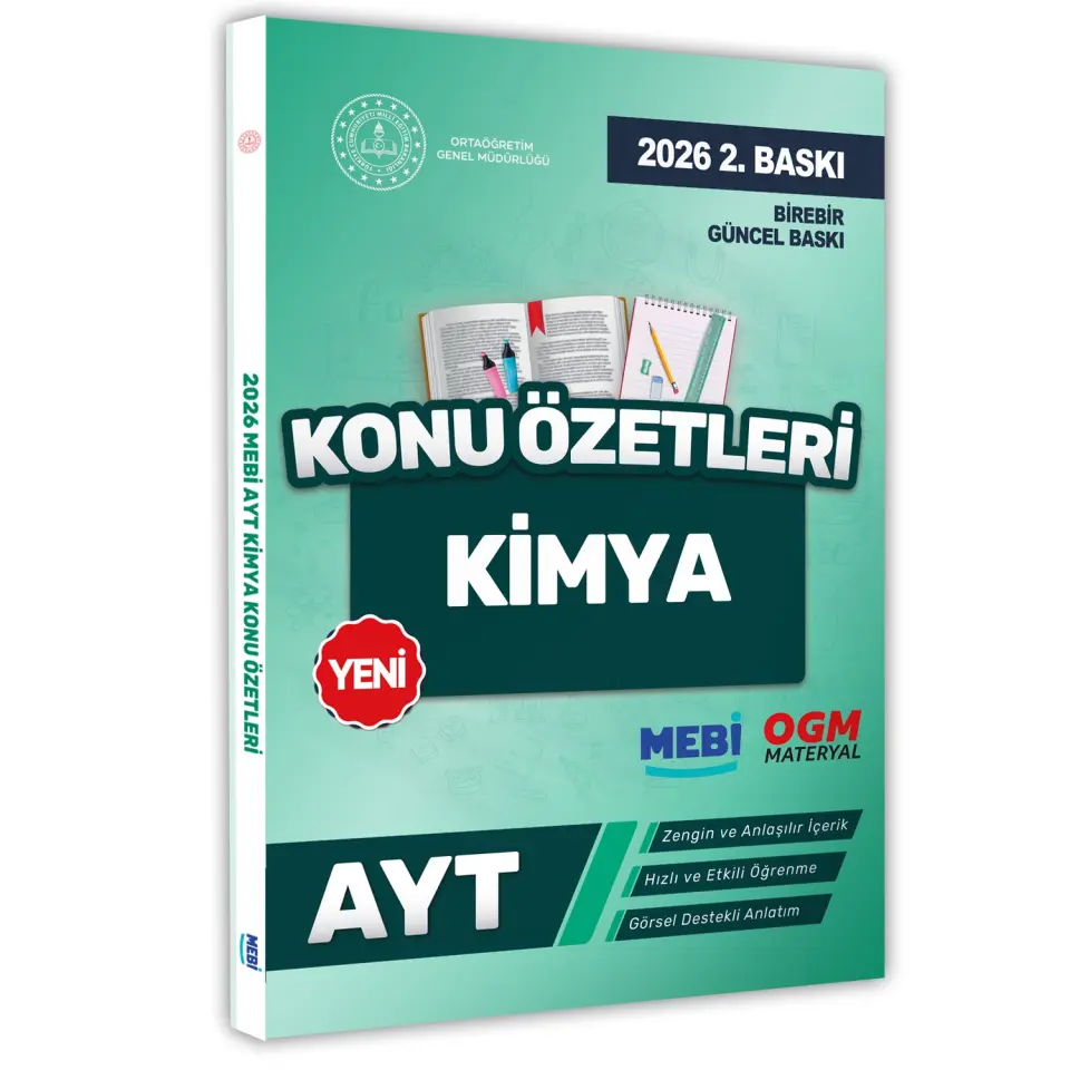 2026 YKS-AYT MEBİ-OGM Kimya Pratik Konu Özet Kitabı RENKLİ A4 Boyut Görsel Destekli BASKI ÜCRETİ