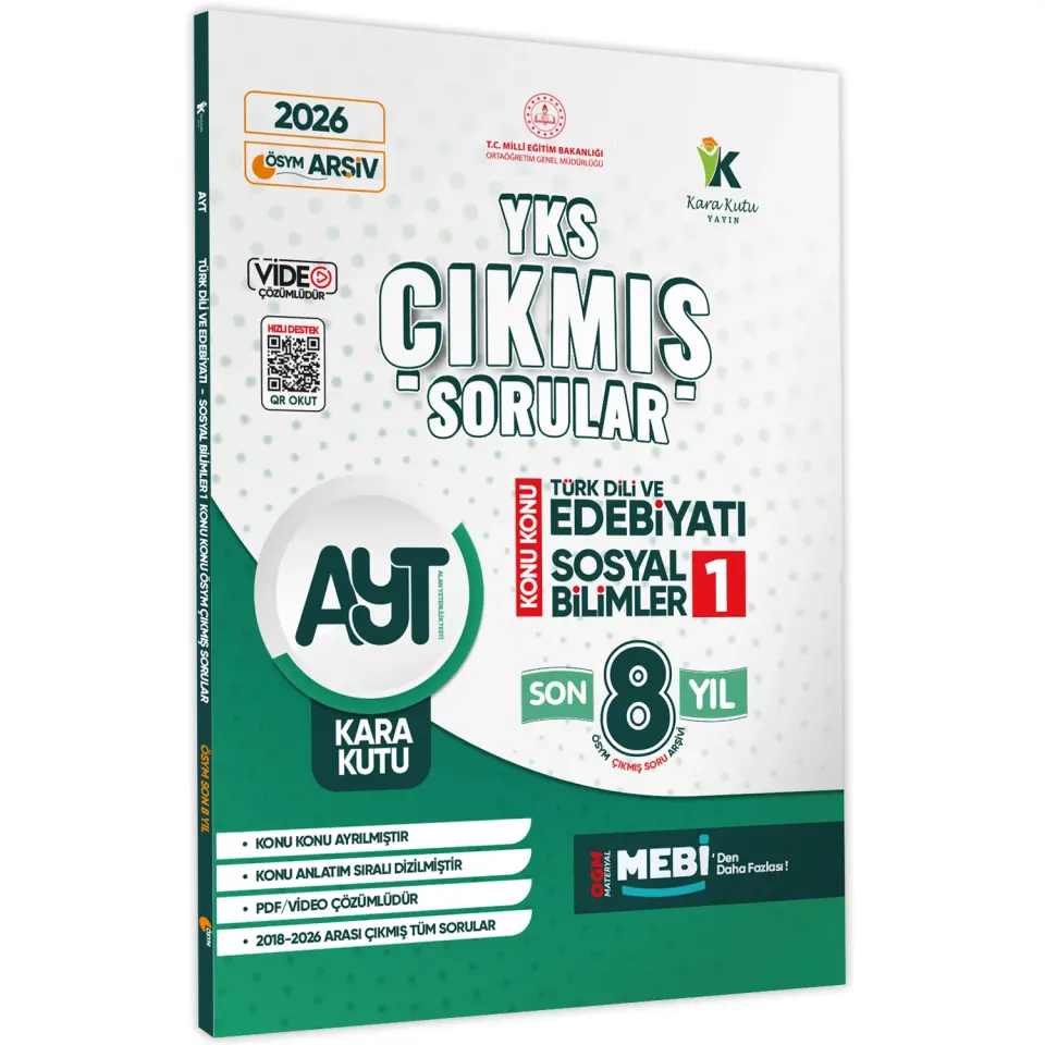 2026 YKS-AYT Türk Dili ve Edebiyatı-Sosyal Bilimler 1 ÖSYM Çıkmış Soru Bankası Konu Konu Son 8 Yıl