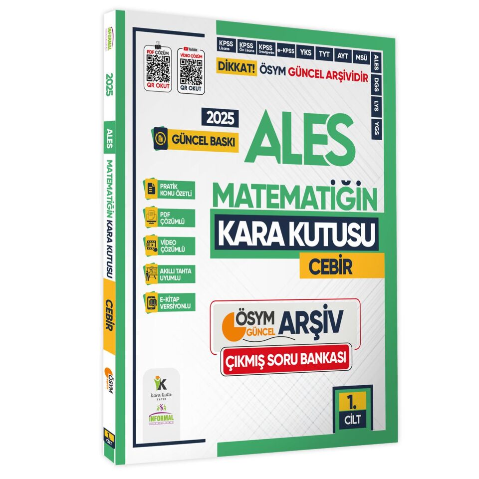 2025 ALES Kara Kutu ÖSYM Çıkmış Soru Bankası SAYISAL 4lü ALTIN SET Konu Özetli Video/PDF Çözümlü