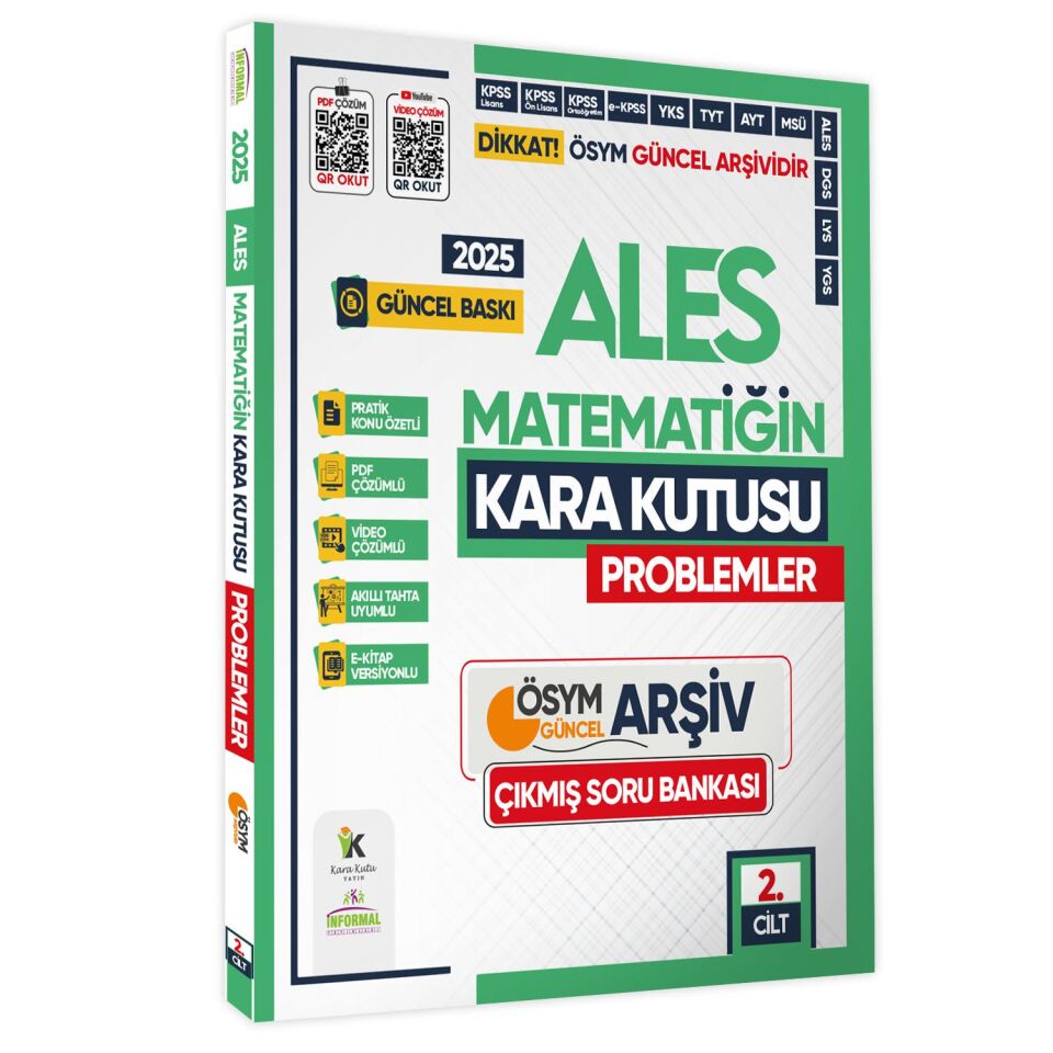 2025 ALES Kara Kutu ÖSYM Çıkmış Soru Bankası SAYISAL 4lü ALTIN SET Konu Özetli Video/PDF Çözümlü