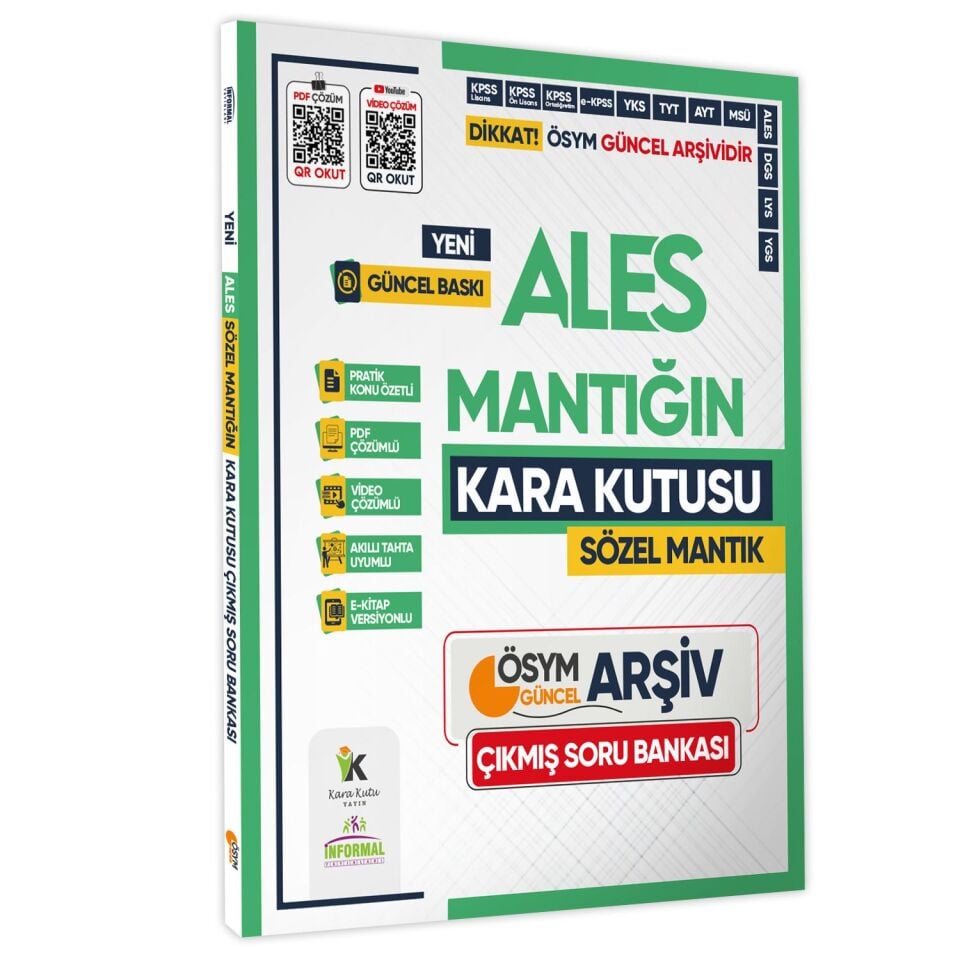 2025 ALES Kara Kutu ÖSYM Çıkmış Soru Bankası SÖZEL 5li ALTIN SET Konu Özetli Video/PDF Çözümlü