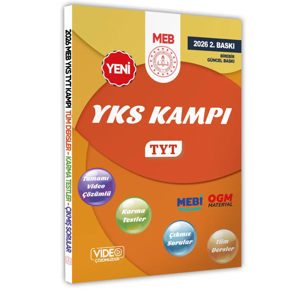 2026 YKS-TYT KAMPI MEBİ Tüm Dersler Soru Bankası Video Çözümlü (A4 Boyutu-Renkli Baskı)BASKI ÜCRETİ