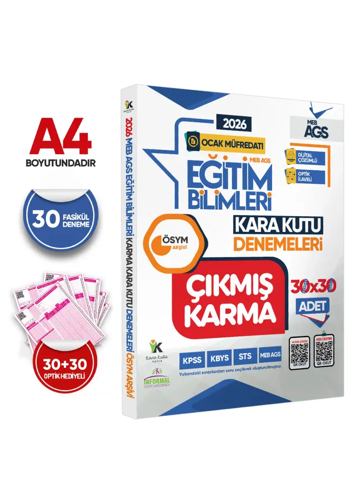 2026 MEB-AGS Ocak Müfredatı Eğitim Bilimleri ÖSYM Çıkmış Karma Kara Kutu 30x30 Deneme Paketi Çözümlü
