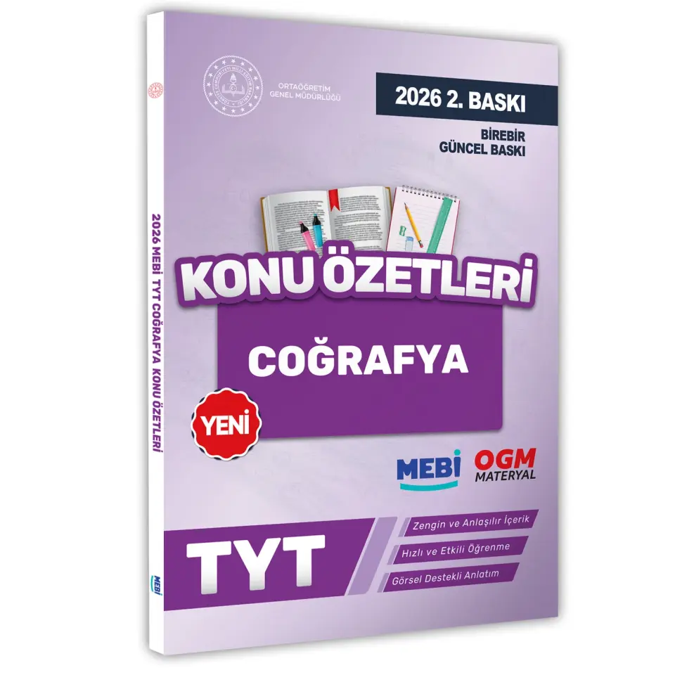 2026 YKS-TYT MEBİ-OGM Coğrafya Pratik Konu Özet Kitabı RENKLİ A4 Boyut Görsel Destekli BASKI ÜCRETİ
