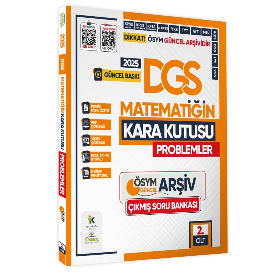 2025 DGS Kara Kutu Matematik 1.-2.Cilt ve Geometri ÖSYM Çıkmış Soru Bankası Video/PDF Çözümlü