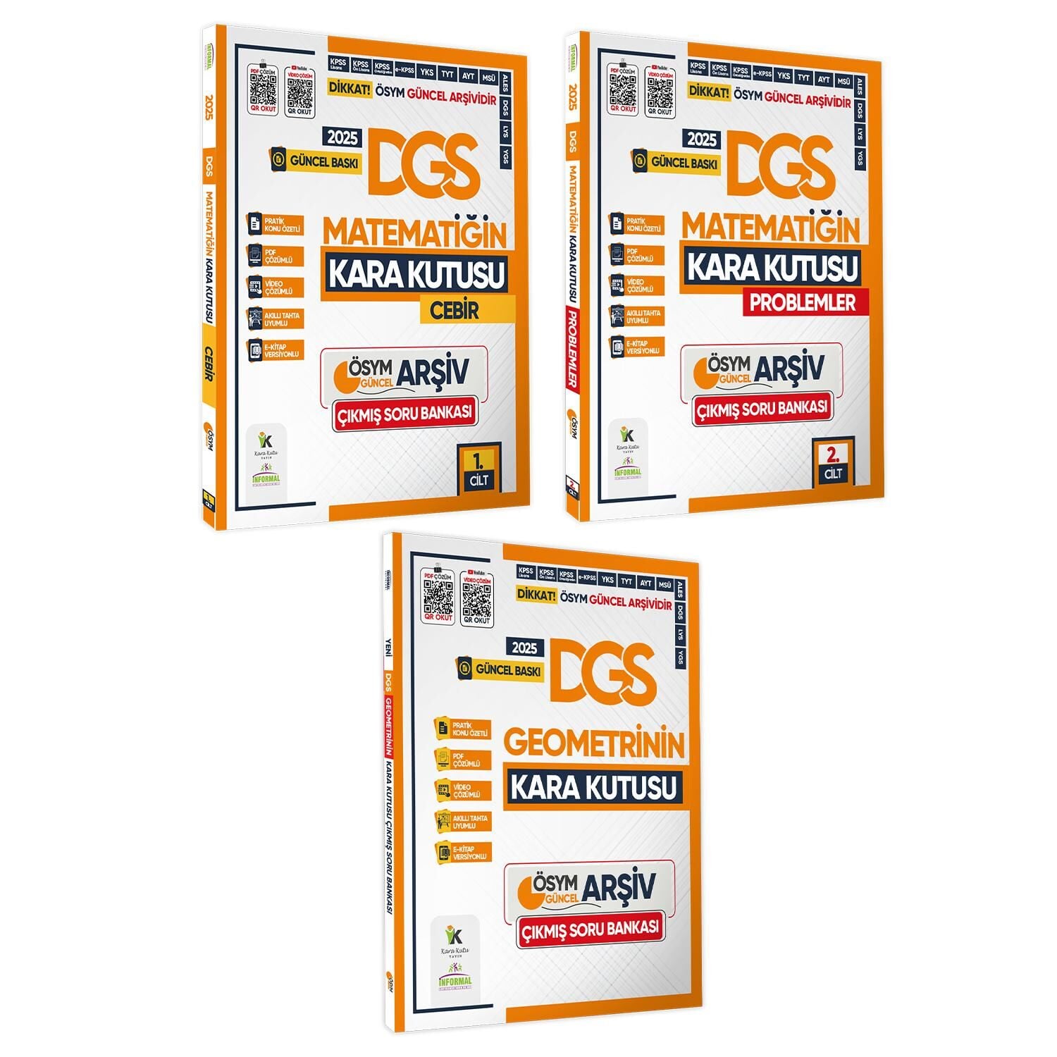 2025 DGS Kara Kutu Matematik 1.-2.Cilt ve Geometri ÖSYM Çıkmış Soru Bankası Video/PDF Çözümlü