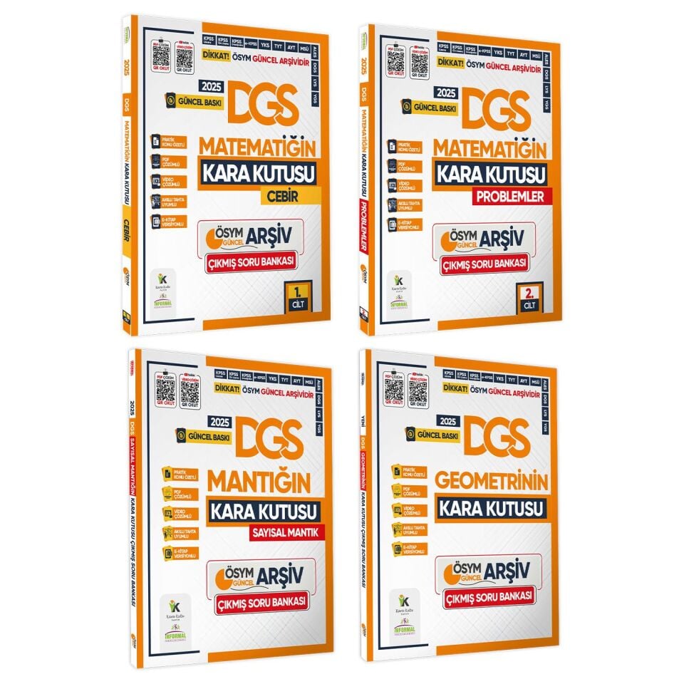 2025 DGS Kara Kutu ÖSYM SAYISAL Çıkmış Soru Bankası 4lü ALTIN PAKET SET Konu Özet Video/PDF Çözümlü