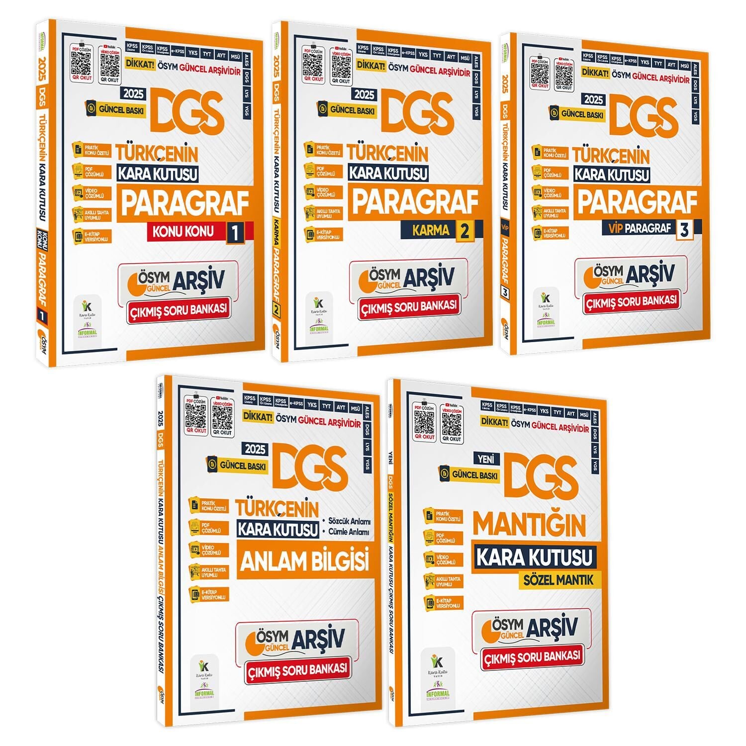2025 DGS Kara Kutu ÖSYM SÖZEL Çıkmış Soru Bankası 5li ALTIN PAKET SET Konu Özetli Video/PDF Çözümlü