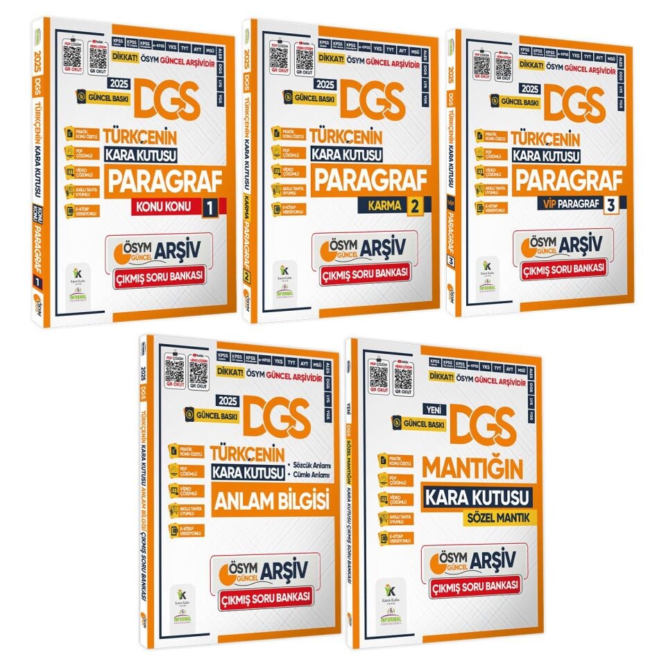 2025 DGS Kara Kutu ÖSYM SÖZEL Çıkmış Soru Bankası 5li ALTIN PAKET SET Konu Özetli Video/PDF Çözümlü
