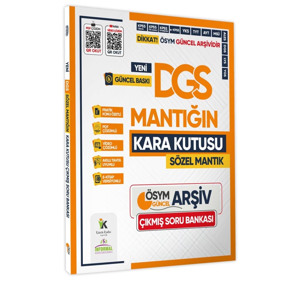 2025 DGS Kara Kutu Sayısal ve Sözel Mantık 2li Set Çıkmış Soru Bankası K. Özetli Video/PDF Çözümlü