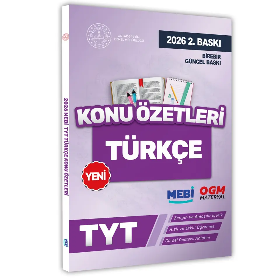 2026 YKS-TYT MEBİ-OGM Türkçe Pratik Konu Özet Kitabı RENKLİ A4 Boyut Görsel Destekli BASKI ÜCRETİ