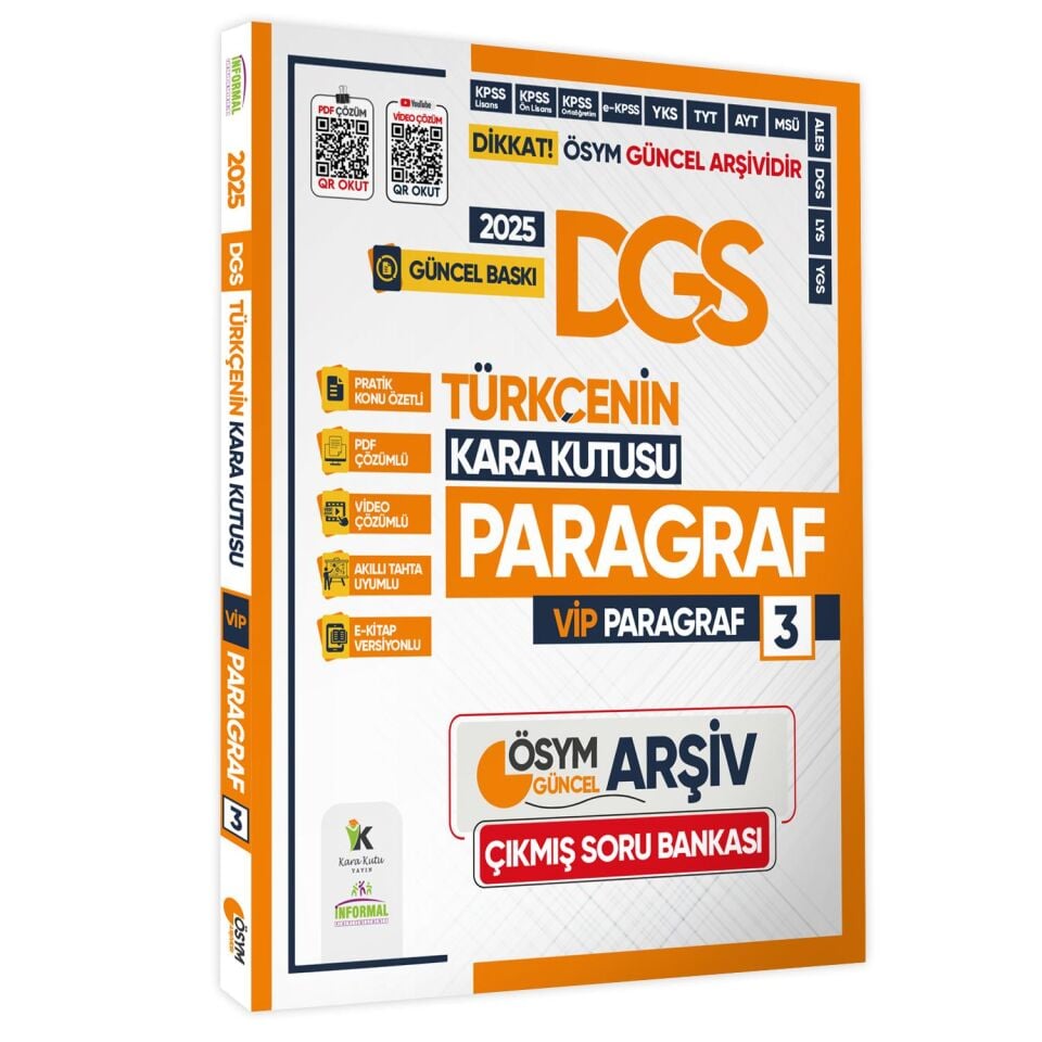 2025 DGS Türkçenin Kara Kutusu Paragraf 3lü ALTIN SET Çıkmış Soru Bankası Konu Ö. Video/PDF Çözümlü