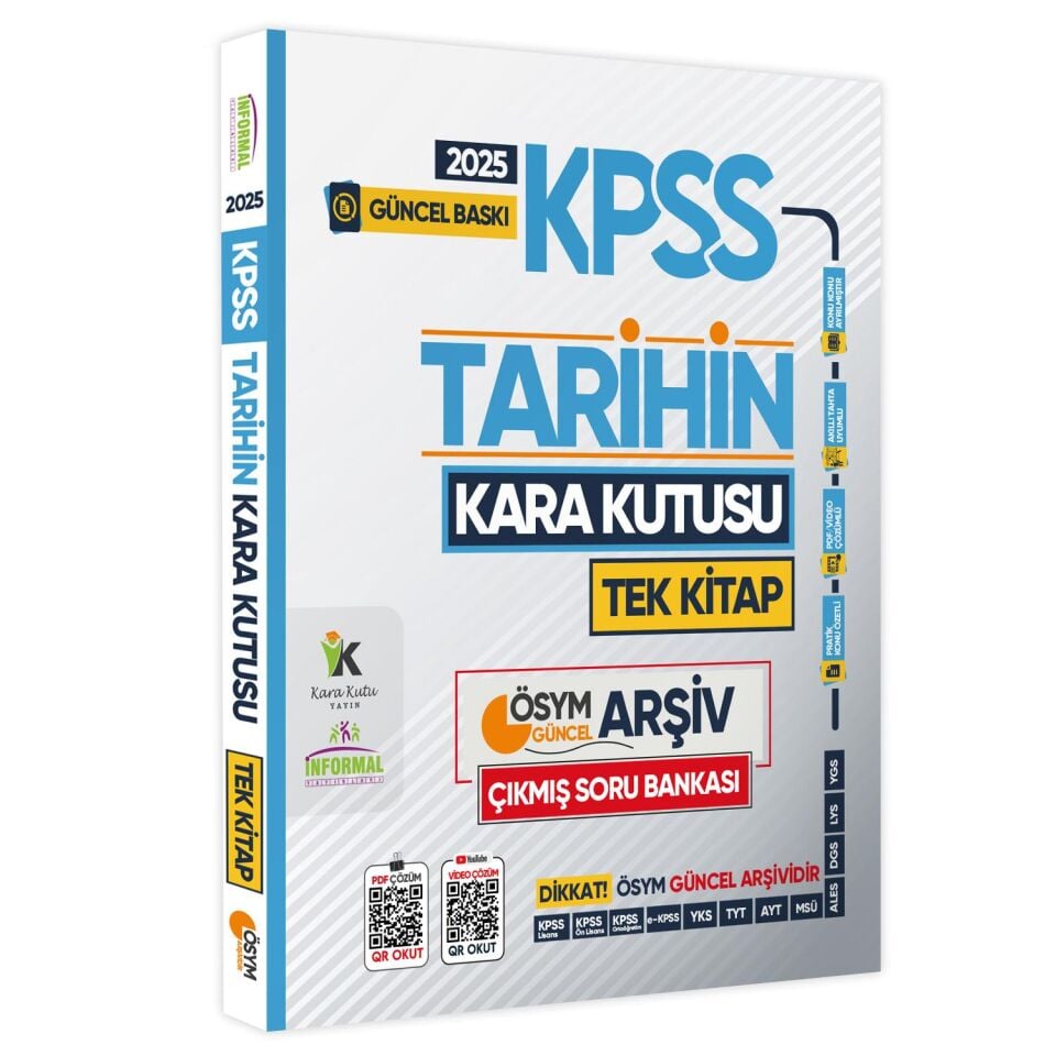 2025 KPSS Kara Kutu Genel Kültür TEKLİ KİTAP SET Çıkmış Soru Bankası Konu Özetli Video/PDF Çözümlü