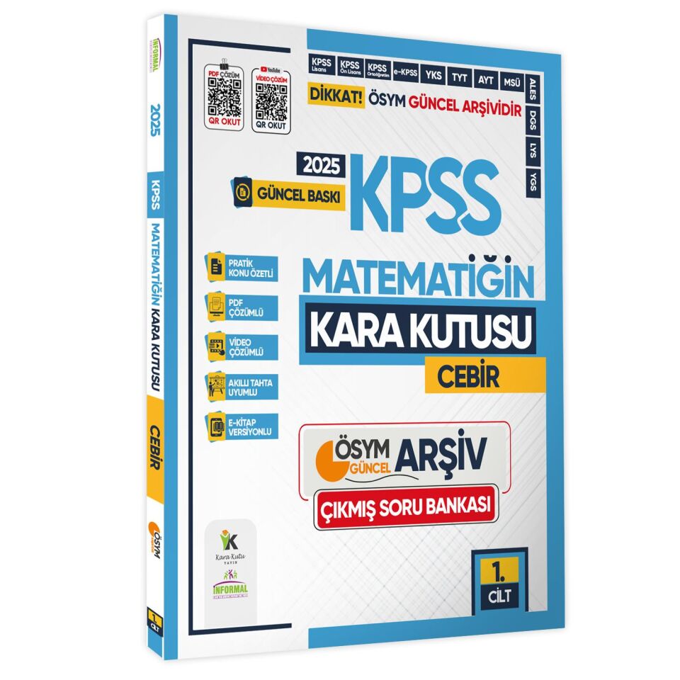 2025 KPSS Kara Kutu Matematik 1.-2.Cilt ve Geometri Çıkmış Soru Bankası Konu Özetli Video/PDF Çözümlü