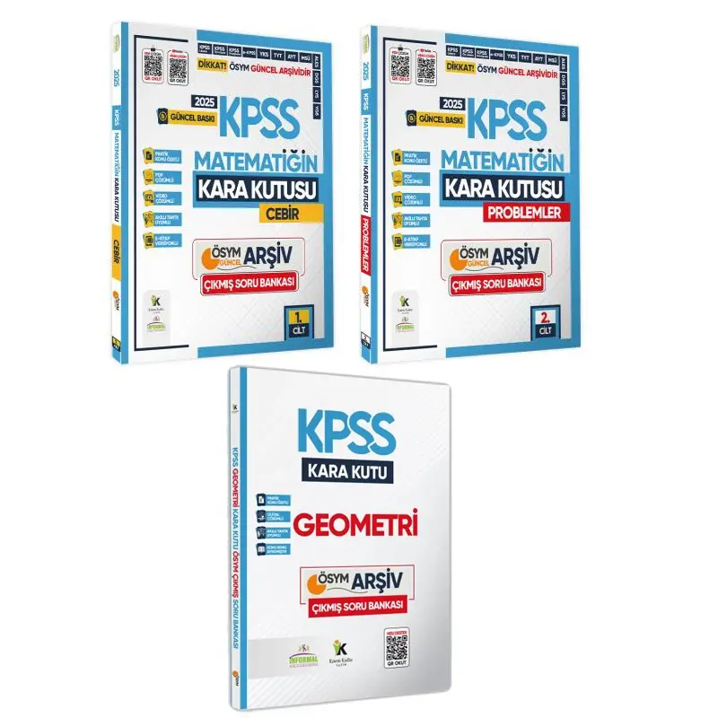 2025 KPSS Kara Kutu Matematik 1.-2.Cilt ve Geometri Çıkmış Soru Bankası Konu Özetli Video/PDF Çözümlü