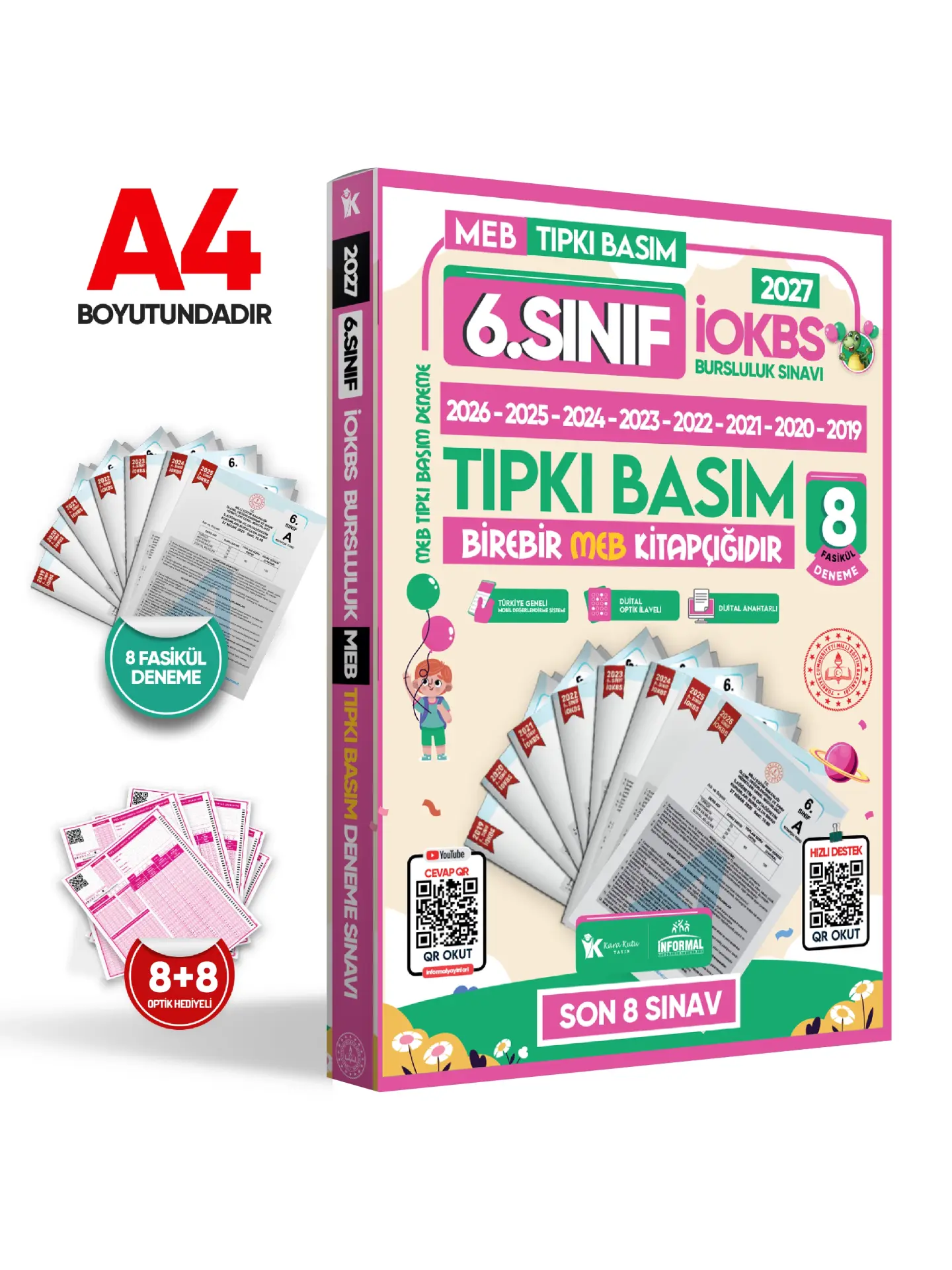 2027 6.Sınıf İOKBS-BURSLULUK Çıkmış Soru Tıpkı Basım 8li Deneme Paketi PDF/Video Çözümlü Türkiye Gen